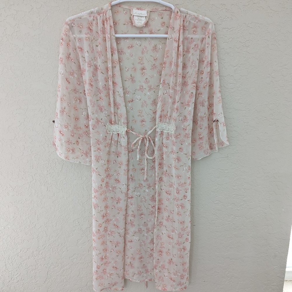 Secret Treasures Vintage Lingerie Robe Floral Rose Wa Gem